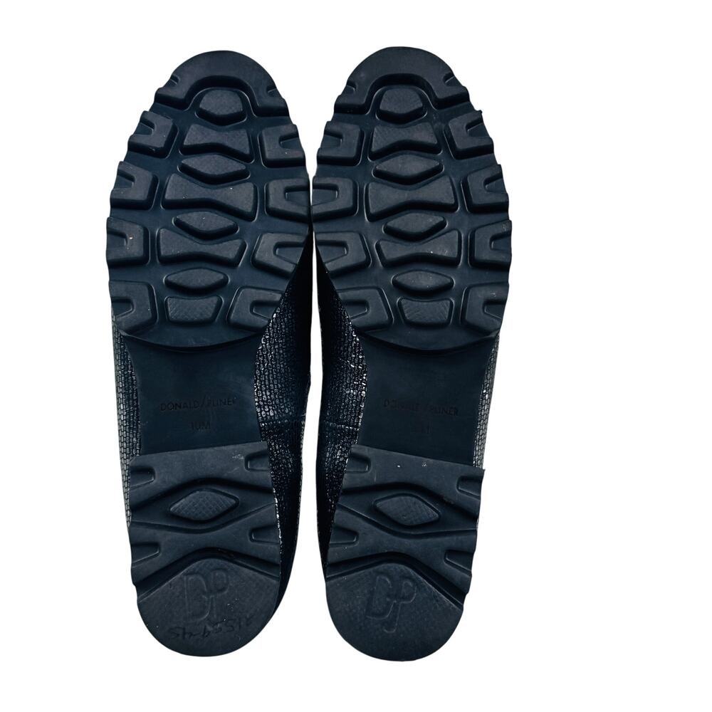 Donald Pliner Elen Metallic Gunmetal Textured Slip-on Comfort Loafers Women's 10 - Picture 9 of 11